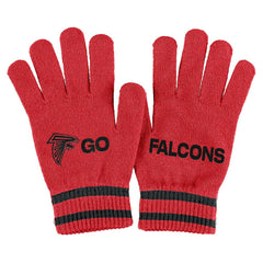 NFL Atlanta Falcons WEAR by Erin Andrews Women's Double Jacquard Cuffed Knit Hat with Pom and Gloves Set