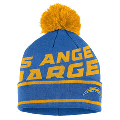 NFL Los Angeles Chargers WEAR by Erin Andrews Women's Double Jacquard Cuffed Knit Hat with Pom and Gloves Set