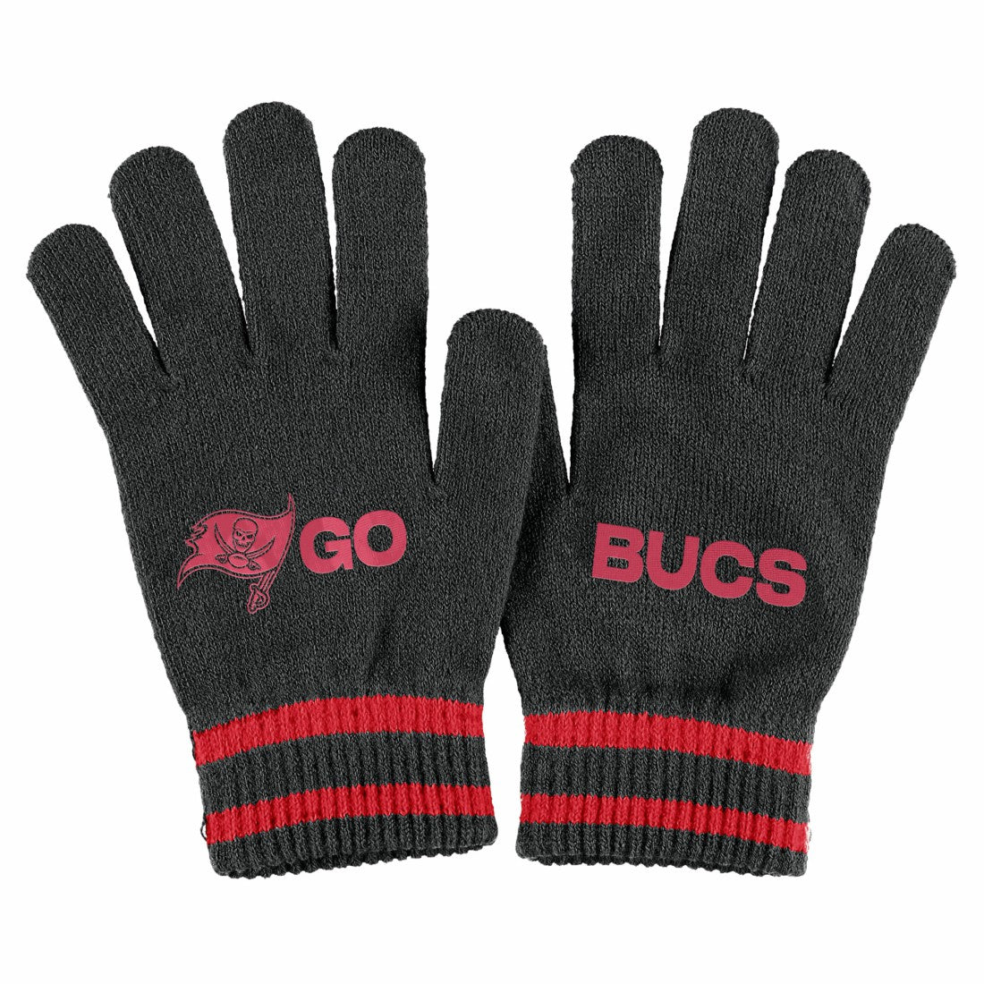 NFL Tampa Bay Buccaneers WEAR by Erin Andrews Women's Double Jacquard Cuffed Knit Hat with Pom and Gloves Set