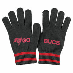 NFL Tampa Bay Buccaneers WEAR by Erin Andrews Women's Double Jacquard Cuffed Knit Hat with Pom and Gloves Set