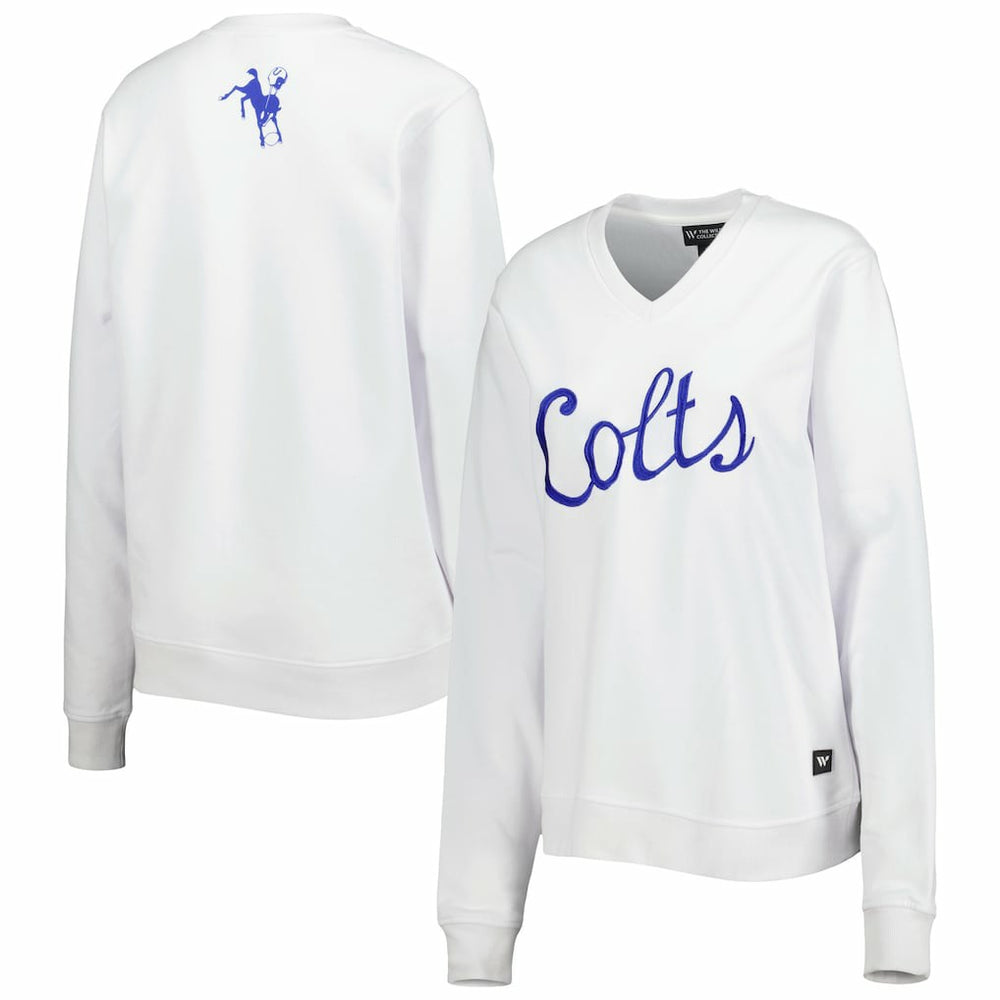 NFL Indianapolis Colts The Wild Collective Women's Cheer V-Neck Fleece Pullover Sweatshirt