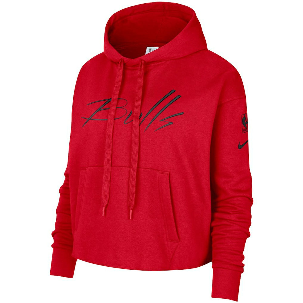 Chicago Bulls Women's Split Flip Courtside Cropped Pullover Hoodie - Red | Nike sale