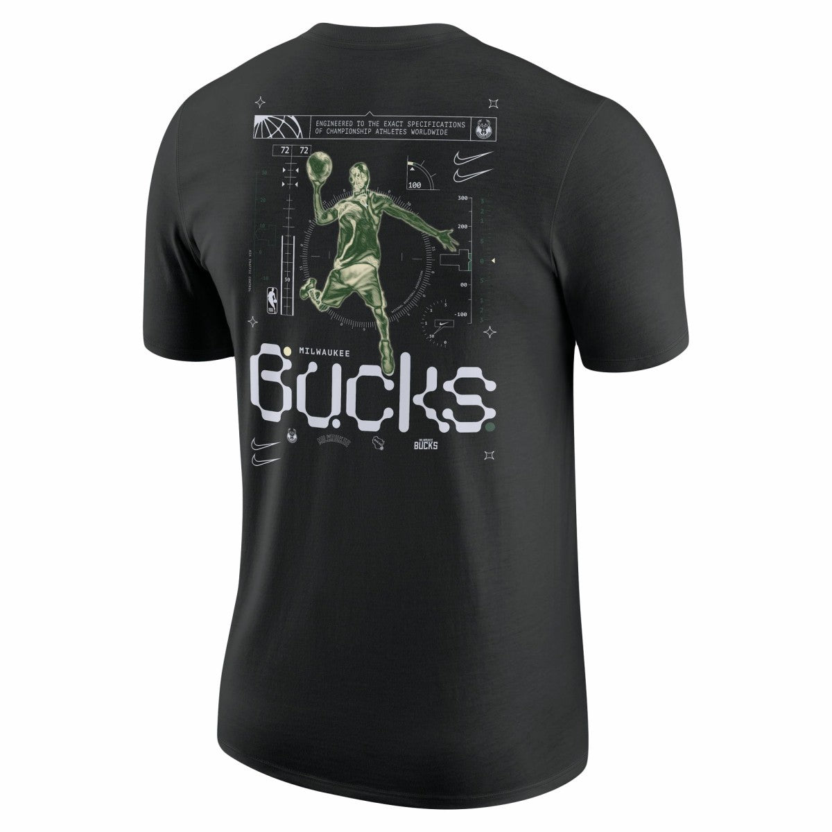 Milwaukee Bucks Courtside Air Traffic Control Max90 T-Shirt - Black | Nike discount