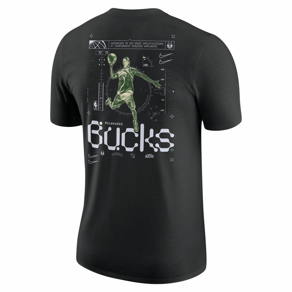 Milwaukee Bucks Courtside Air Traffic Control Max90 T-Shirt - Black | Nike discount