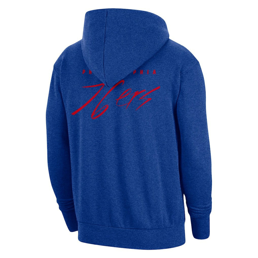 Philadelphia 76ers Courtside Versus Flight Pullover Hoodie - Heather Royal | Nike shop