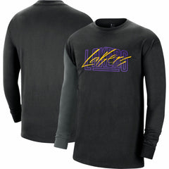 Los Angeles Lakers Courtside Versus Flight MAX90 Long Sleeve T-Shirt - Black | Nike cheap