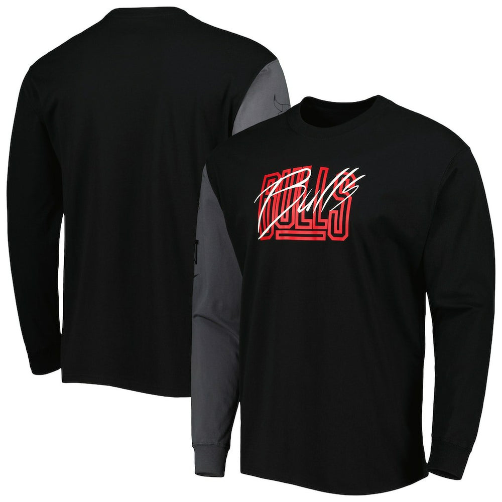 Chicago Bulls Courtside Versus Flight MAX90 Long Sleeve T-Shirt sale - Black | Nike cheap