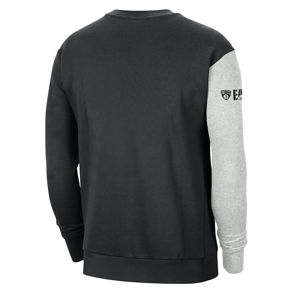 Brooklyn Nets Courtside Versus Force & Flight Pullover Sweatshirt - Black/Heather Gray | Nike sale