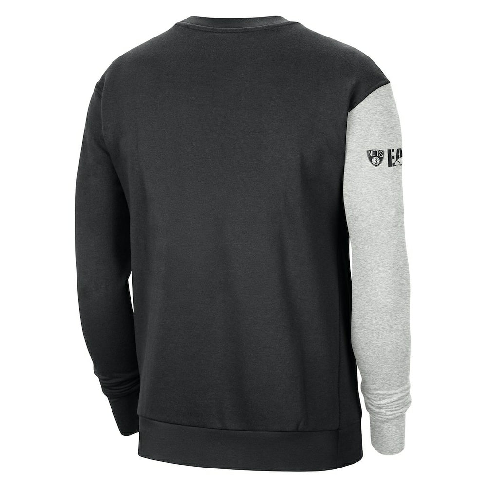 Brooklyn Nets Courtside Versus Force & Flight Pullover Sweatshirt - Black/Heather Gray | Nike sale