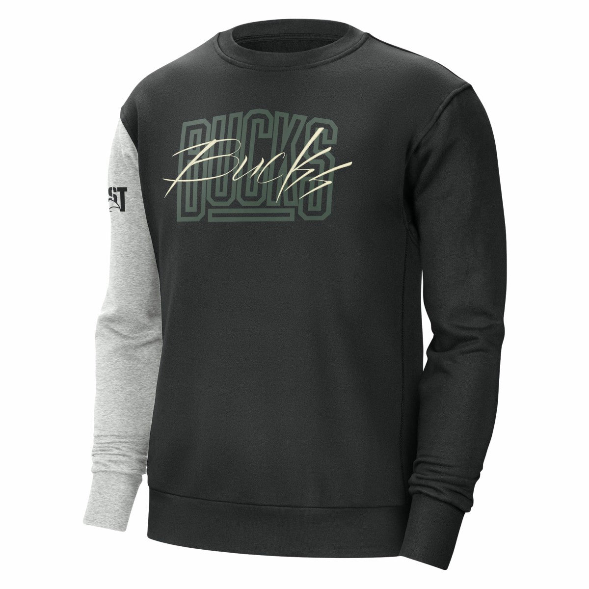 Milwaukee Bucks Courtside Versus Force & Flight Pullover Sweatshirt - Black/Heather Gray | Nike cheap