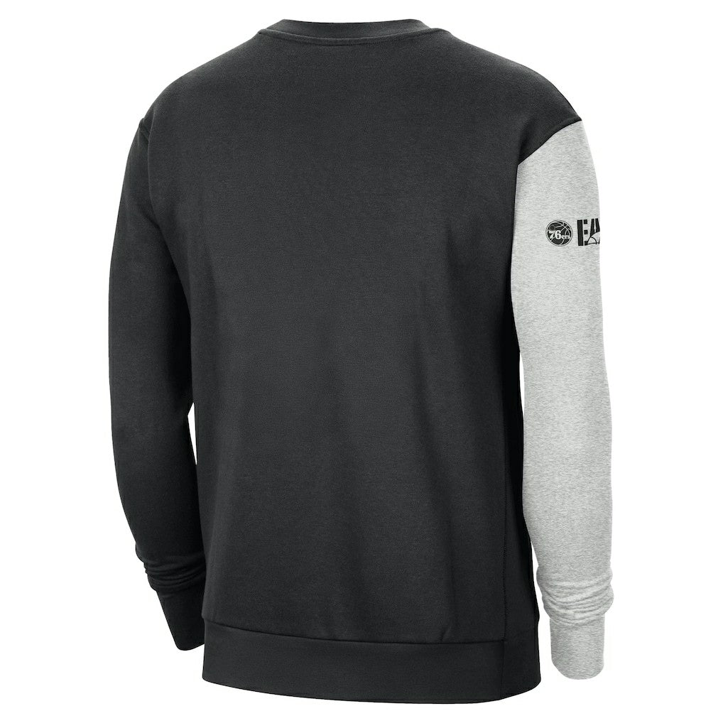Philadelphia 76ers Courtside Versus Force & Flight Pullover Sweatshirt - Black/Heather Gray | Nike for sale