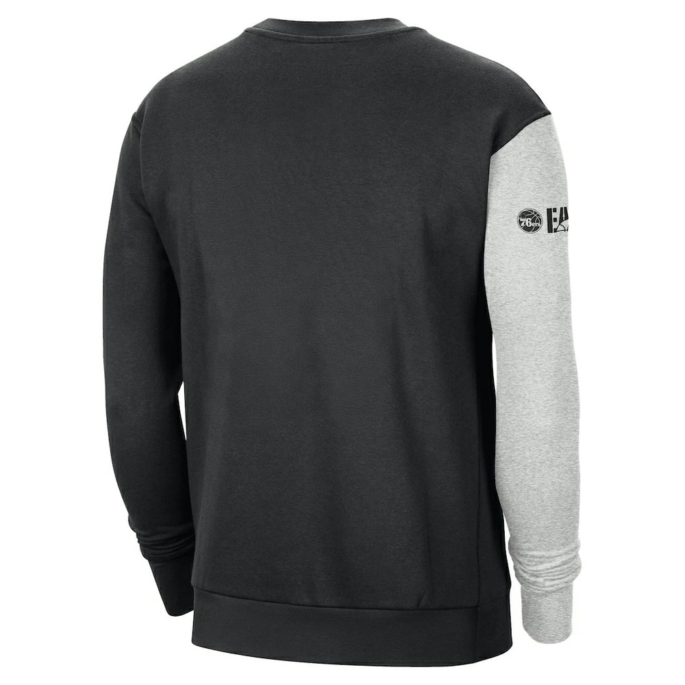 Philadelphia 76ers Courtside Versus Force & Flight Pullover Sweatshirt - Black/Heather Gray | Nike for sale