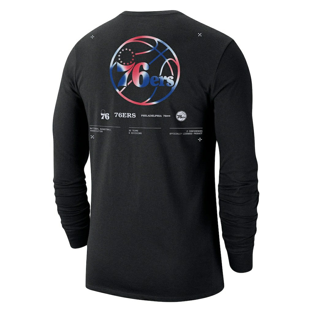 Philadelphia 76ers Essential Air Traffic Control Long Sleeve T-Shirt - Black | Nike outlet