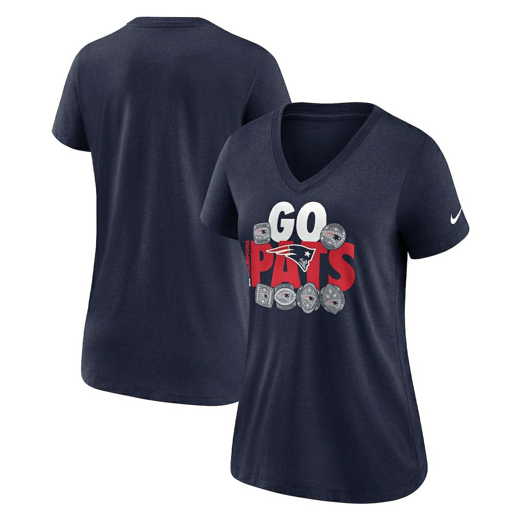 NFL New England Patriots Women's Hometown Collection Tri-Blend V-Neck T-Shirt