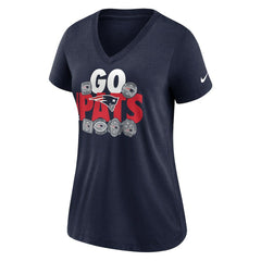 NFL New England Patriots Women's Hometown Collection Tri-Blend V-Neck T-Shirt