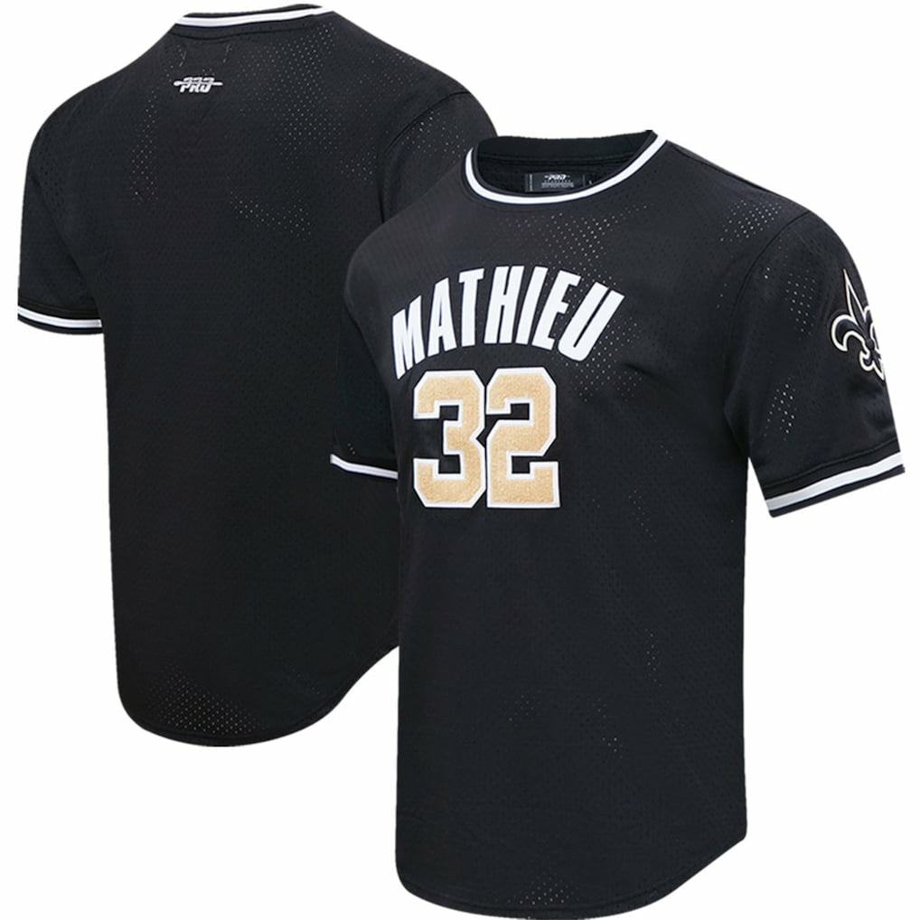 NFL New Orleans Saints Tyrann Mathieu  Pro Standard Mesh Player Name & Number Top