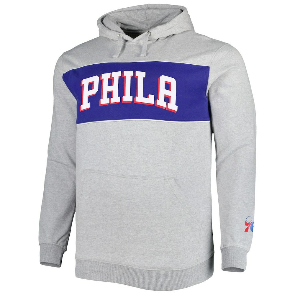 Philadelphia 76ers Big & Tall Wordmark Pullover Hoodie - Heather Gray | Fanatics shop