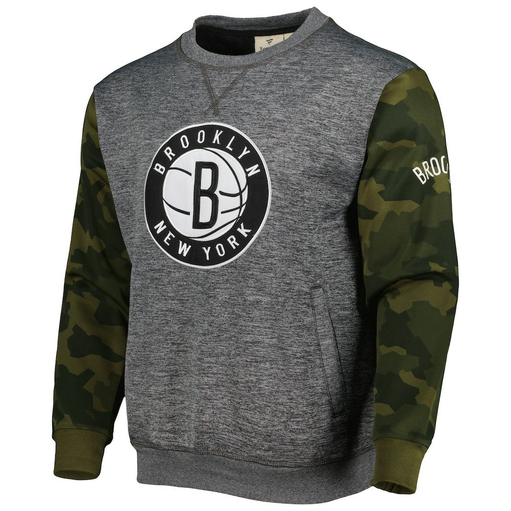 Brooklyn Nets Camo Stitched Sweatshirt - Heather Charcoal | Fanatics shop