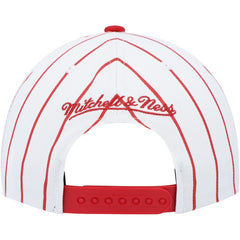 Philadelphia 76ers Hardwood Classics Pinstripe Snapback Hat - White | Mitchell & Ness for sale