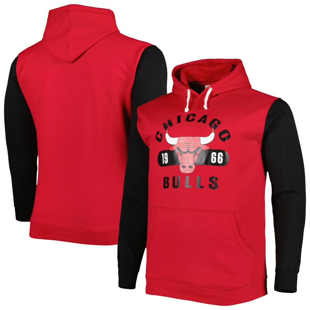Chicago Bulls Big & Tall Bold Attack Pullover Hoodie - Red/Black | Fanatics discount