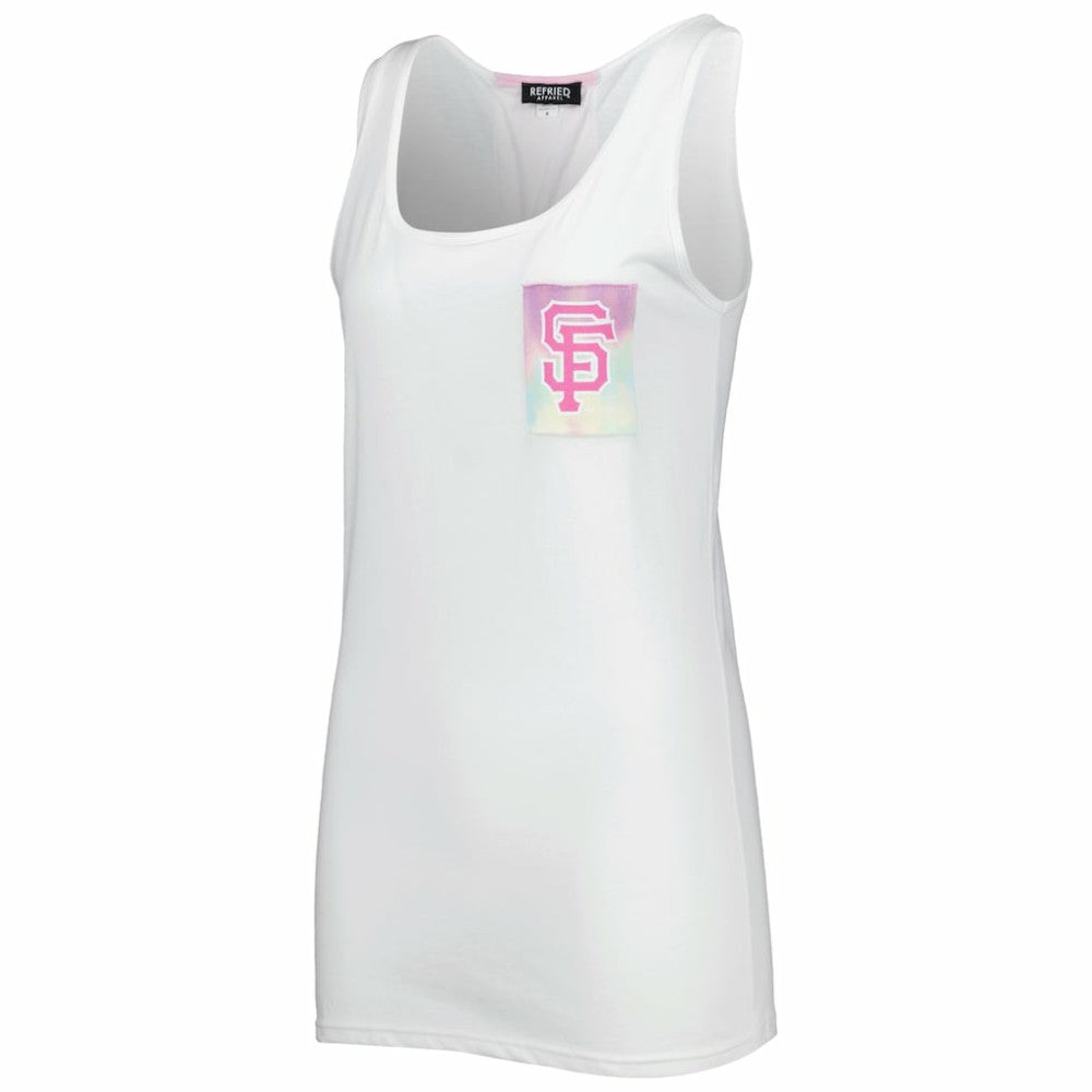 San Francisco Giants Refried Apparel Women's Tie-Dye Tank Top - White