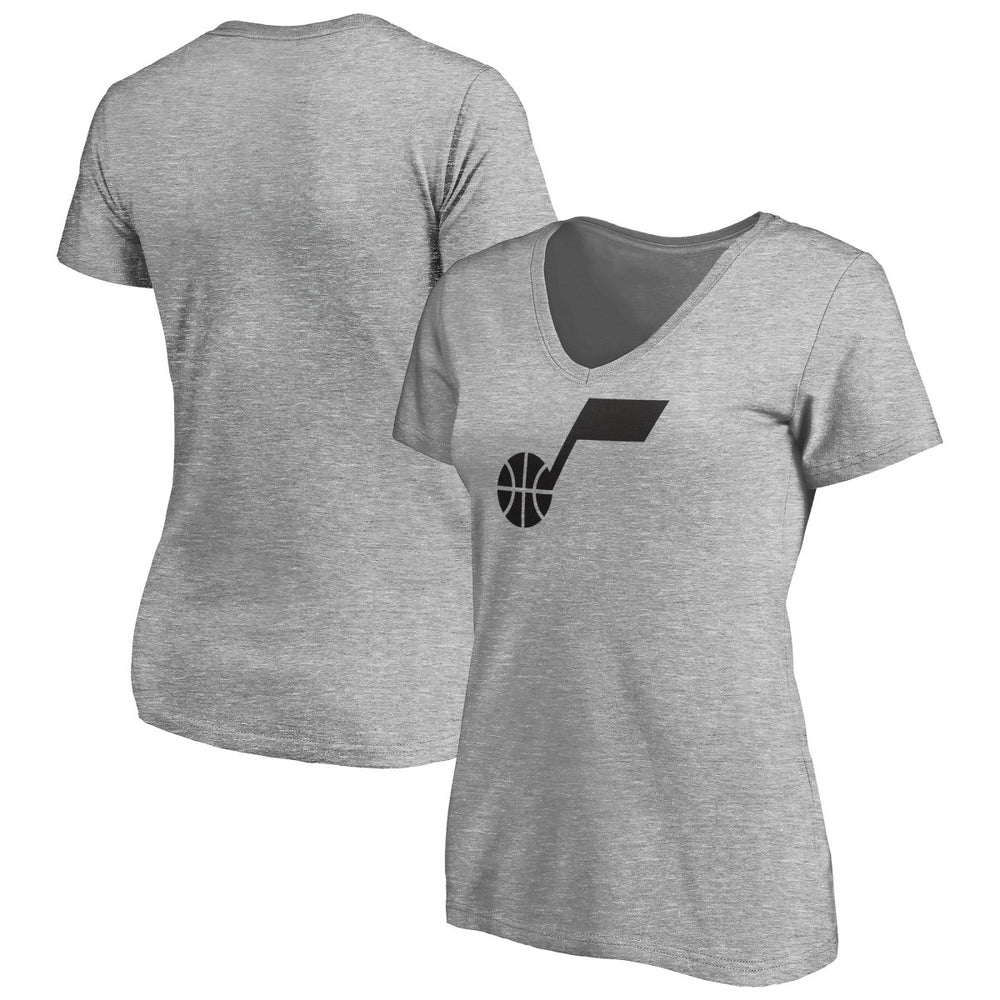 Utah Jazz Women's Primary Team Logo V-Neck T-Shirt - Heathered Gray online