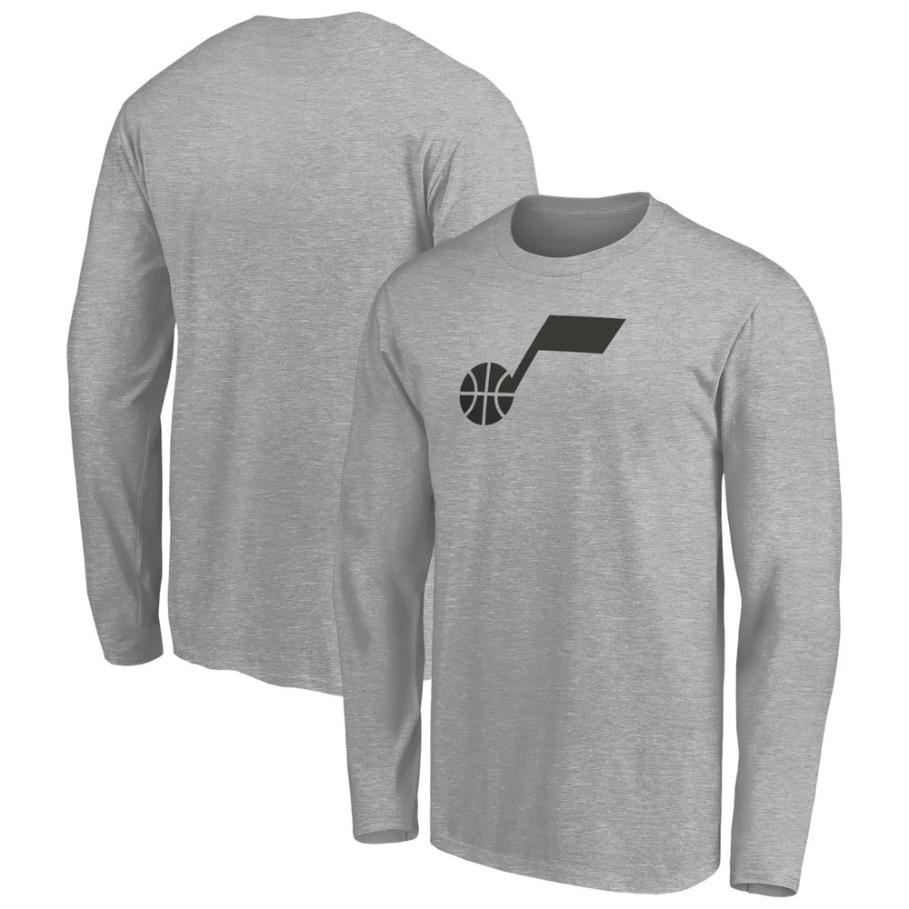 Utah Jazz Primary Logo Team Long Sleeve T-Shirt - Heathered Gray on sale