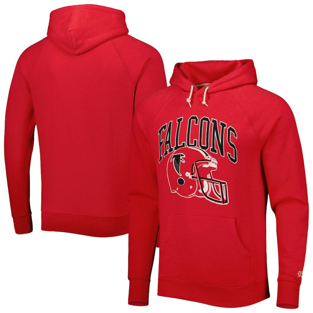 NFL Atlanta Falcons Homage Retro Helmet Tri-Blend Raglan Pullover Hoodie