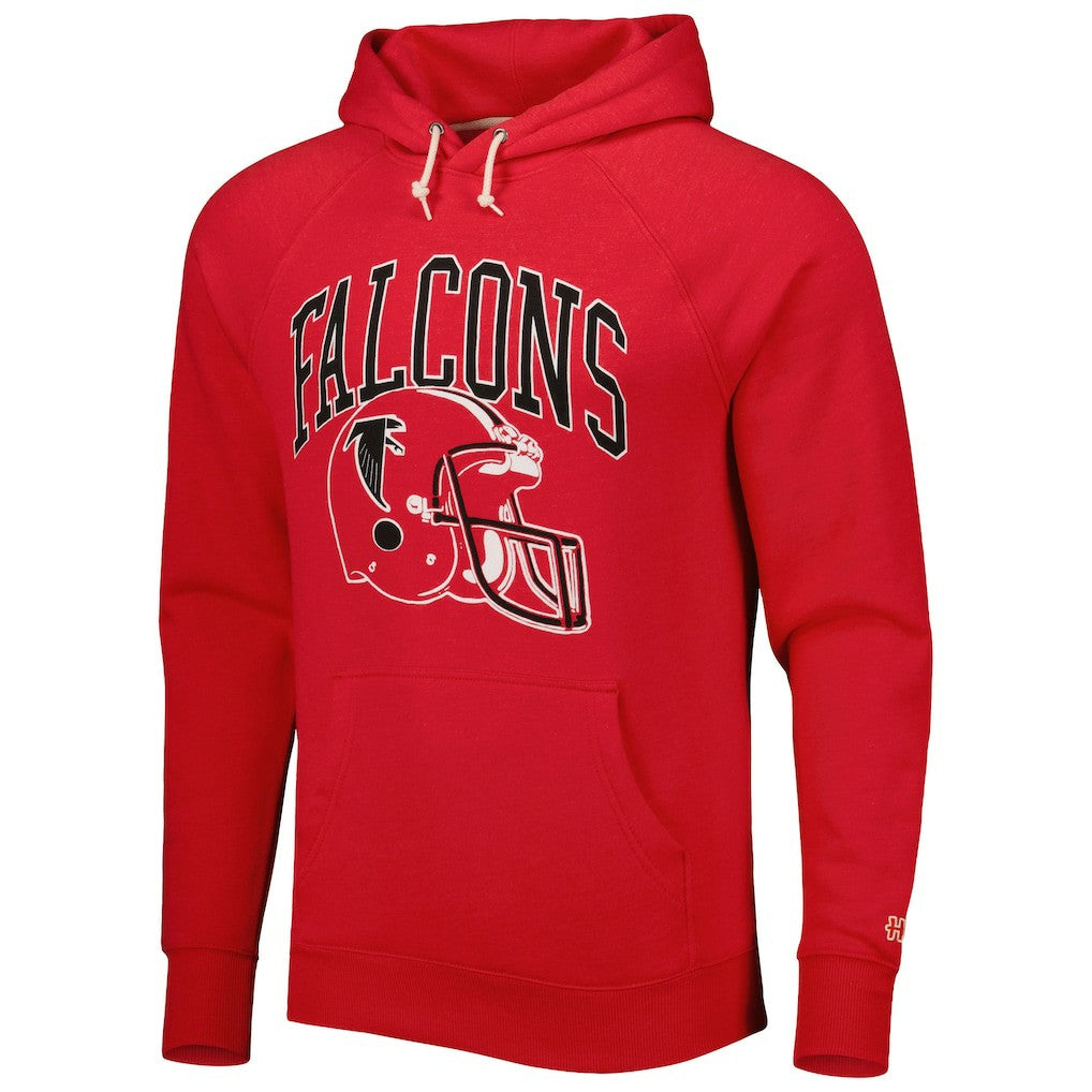 NFL Atlanta Falcons Homage Retro Helmet Tri-Blend Raglan Pullover Hoodie