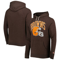 NFL Cleveland Browns Homage Retro Helmet Tri-Blend Raglan Pullover Hoodie