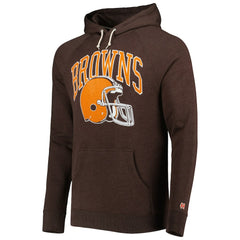 NFL Cleveland Browns Homage Retro Helmet Tri-Blend Raglan Pullover Hoodie