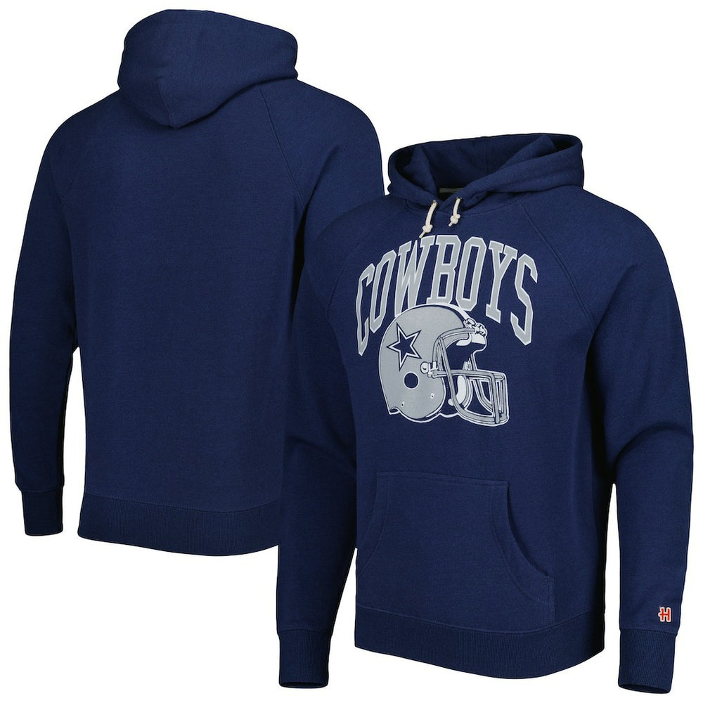 NFL Dallas Cowboys Homage Retro Helmet Tri-Blend Raglan Pullover Hoodie