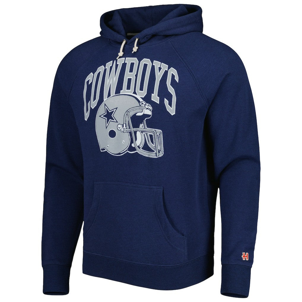 NFL Dallas Cowboys Homage Retro Helmet Tri-Blend Raglan Pullover Hoodie