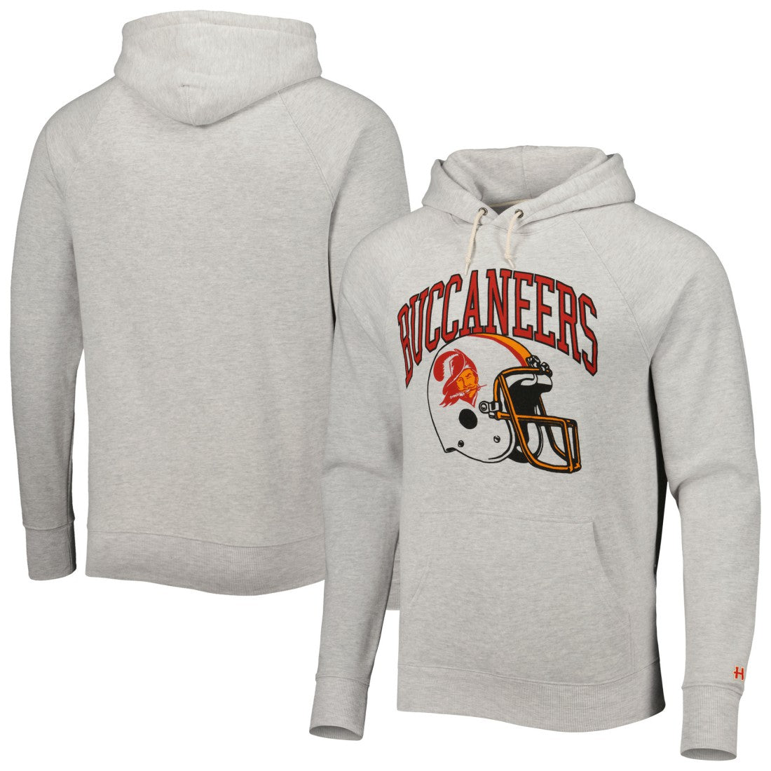 NFL Tampa Bay Buccaneers Homage Retro Helmet Tri-Blend Raglan Pullover Hoodie