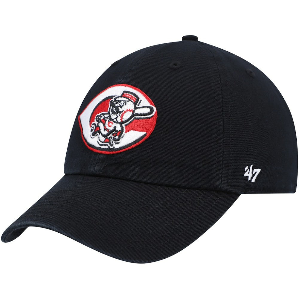 Cincinnati Reds Cooperstown Collection Clean Up Adjustable Hat - Black | 47 brand
