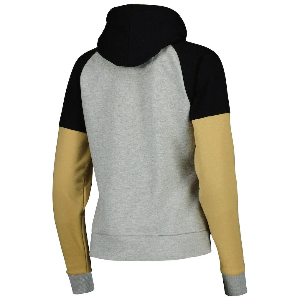 NFL New Orleans Saints Antigua Women's Lightweight Jackpot Raglan Half-Zip Pullover Hoodie