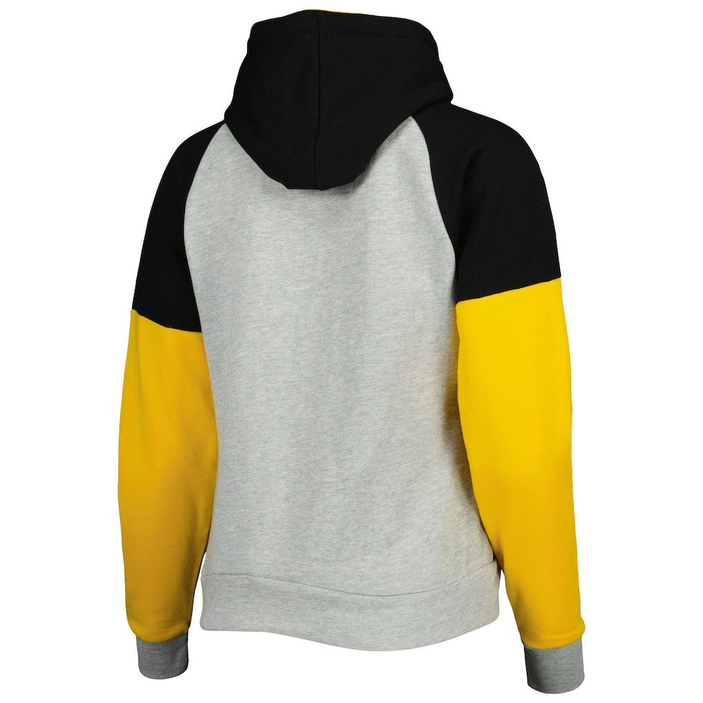 NFL Pittsburgh Steelers Antigua Women's Lightweight Jackpot Raglan Half-Zip Pullover Hoodie