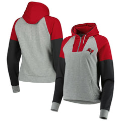 NFL Tampa Bay Buccaneers Antigua Women's Lightweight Jackpot Raglan Half-Zip Pullover Hoodie