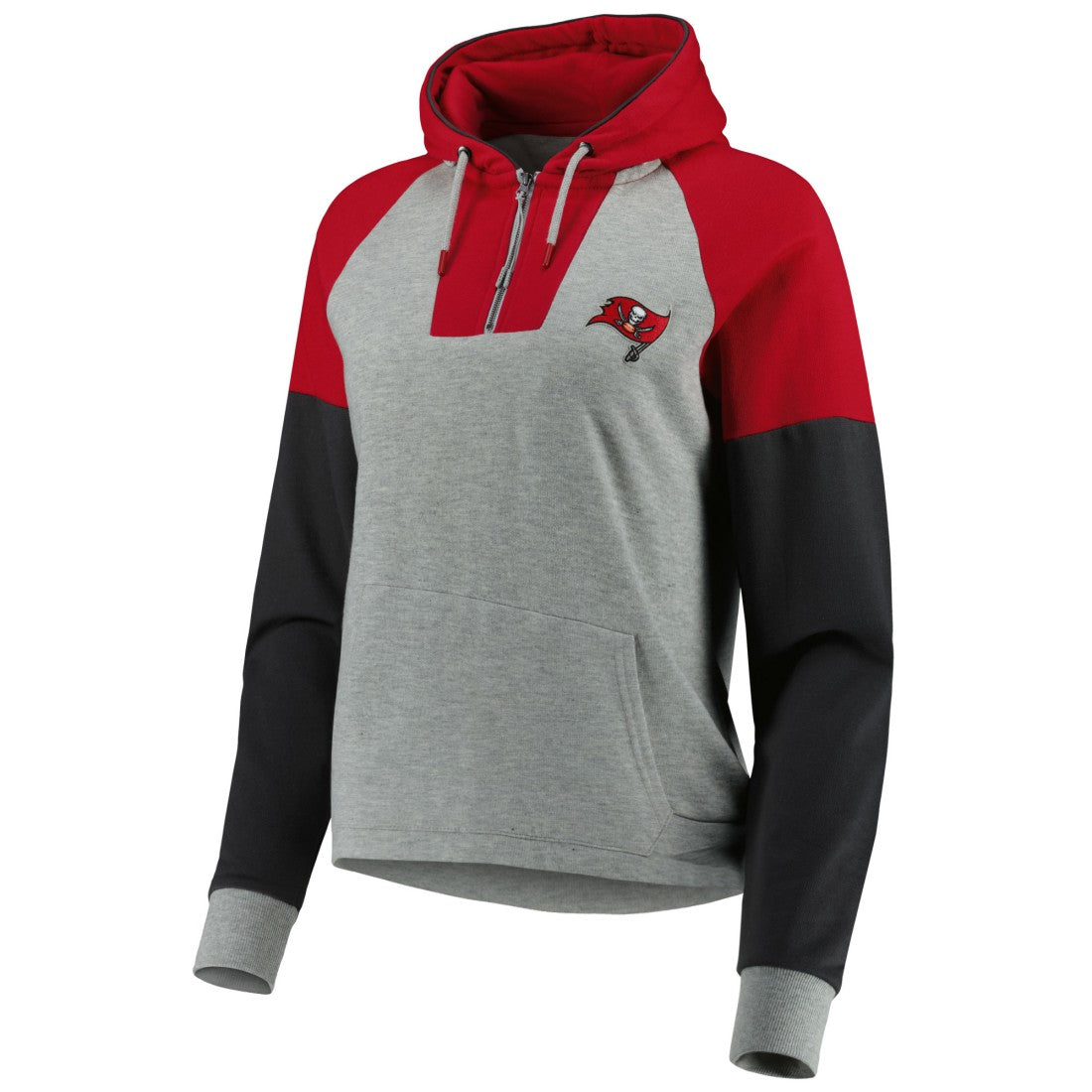 NFL Tampa Bay Buccaneers Antigua Women's Lightweight Jackpot Raglan Half-Zip Pullover Hoodie