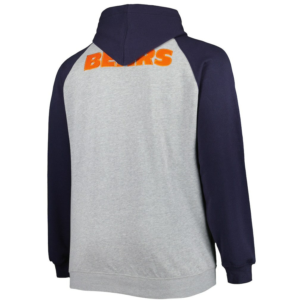 NFL Chicago Bears Big & Tall Fleece Raglan Full-Zip Hoodie Jacket