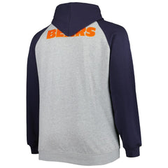 NFL Chicago Bears Big & Tall Fleece Raglan Full-Zip Hoodie Jacket