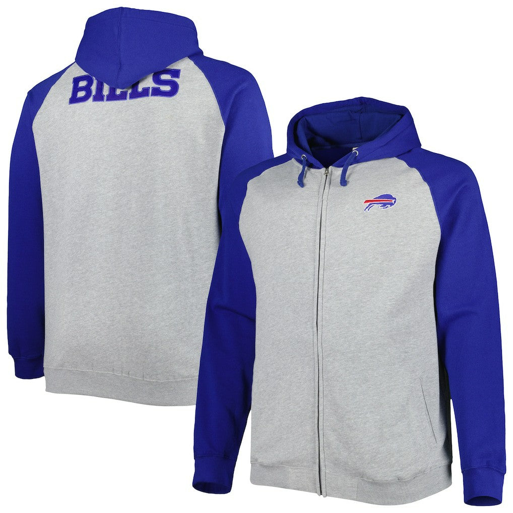 NFL Buffalo Bills Big & Tall Fleece Raglan Full-Zip Hoodie Jacket