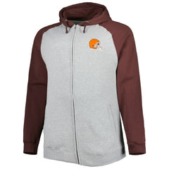 NFL Cleveland Browns Big & Tall Fleece Raglan Full-Zip Hoodie Jacket
