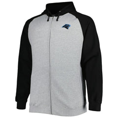 NFL Carolina Panthers Big & Tall Fleece Raglan Full-Zip Hoodie Jacket