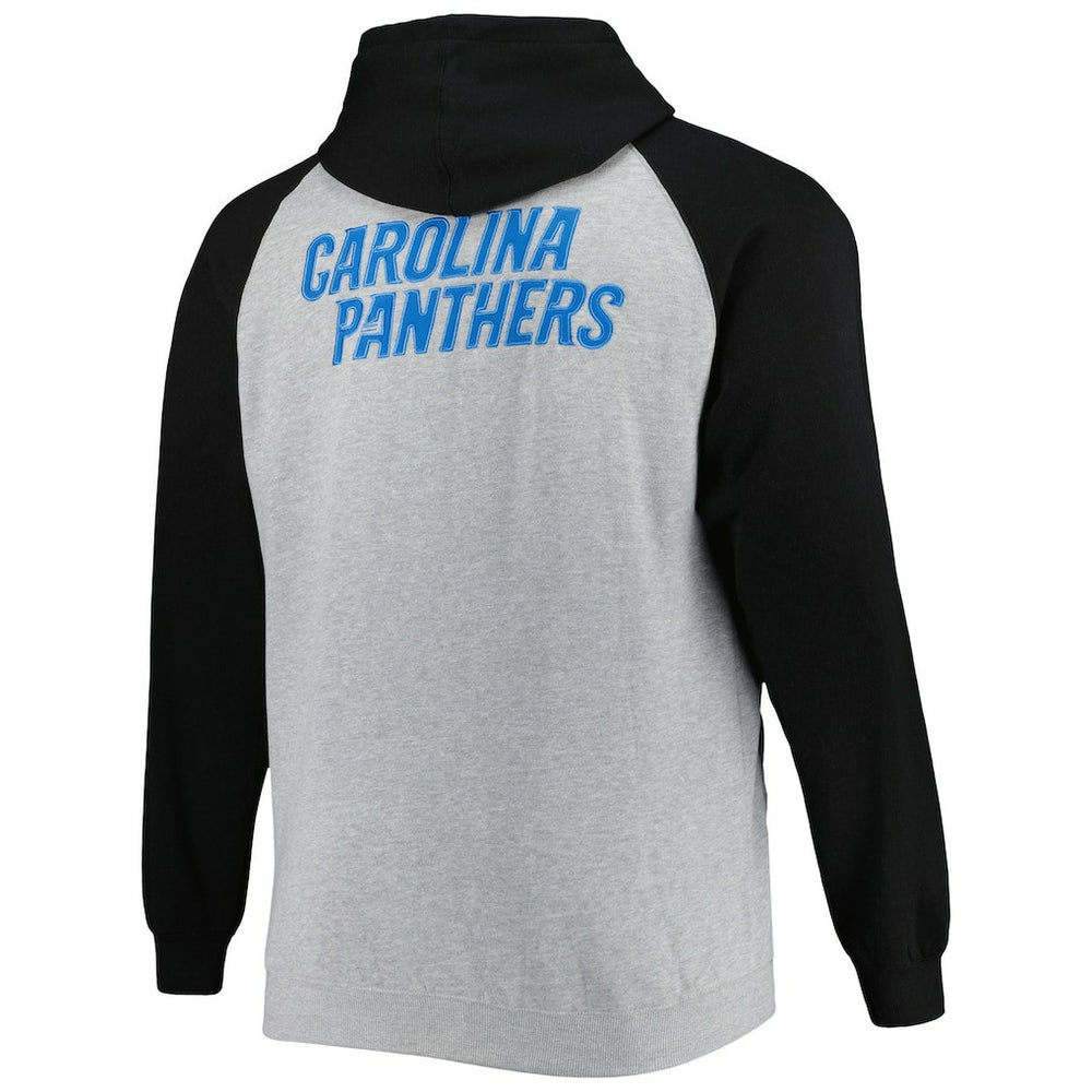 NFL Carolina Panthers Big & Tall Fleece Raglan Full-Zip Hoodie Jacket