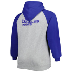 NFL Los Angeles Rams Big & Tall Fleece Raglan Full-Zip Hoodie Jacket