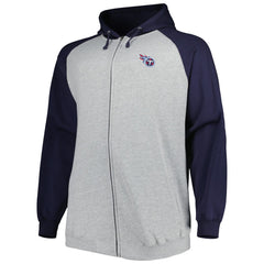 NFL Tennessee Titans Big & Tall Fleece Raglan Full-Zip Hoodie Jacket