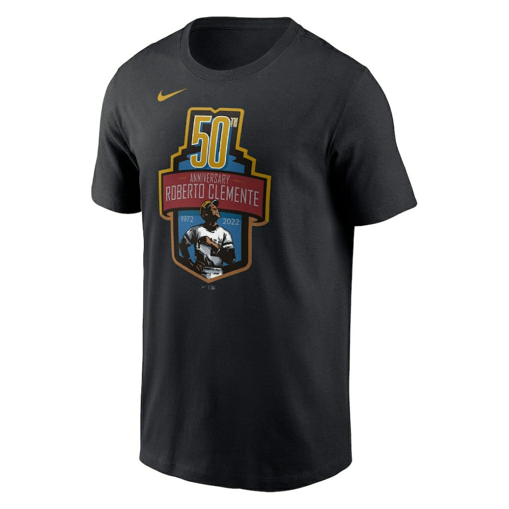 Roberto Clemente Pittsburgh Pirates 50th Anniversary Commemorative T-Shirt - Black | Nike