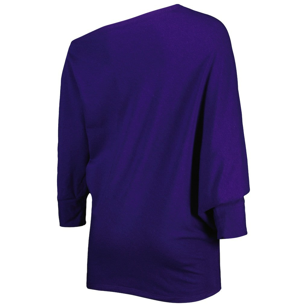 NFL Baltimore Ravens KIYA TOMLIN Women's Twisted Tri-Blend Asymmetrical 3/4-Dolman Sleeve Sweatshirt