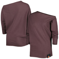 NFL Cleveland Browns KIYA TOMLIN Women's Twisted Tri-Blend Asymmetrical 3/4-Dolman Sleeve Sweatshirt